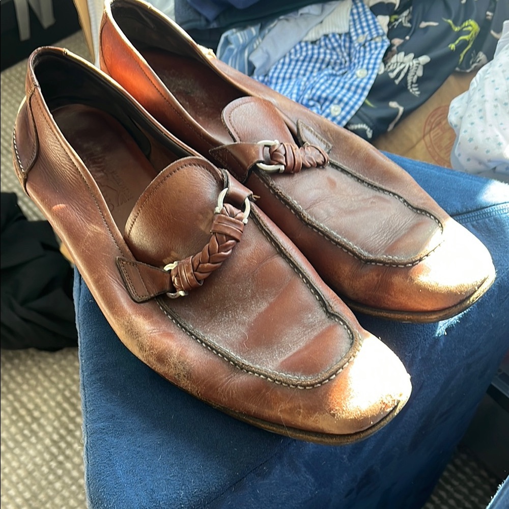 Men's Ferragamo Brown Leather Loafers